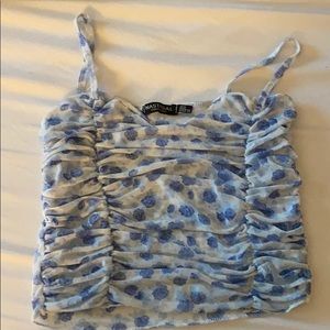Nasty gal floral sheer tank top